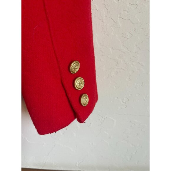Vintage 90s Liz Sport Blazer Bright Red Wool Size 10 Academia - Picture 10 of 10